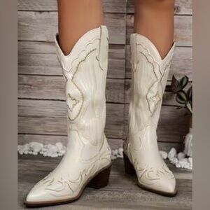 Women's White Western Boots